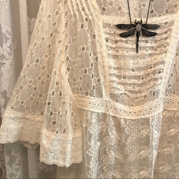 🌸HOST PICK🌸 SUNDANCE * NWOT Silk Sheer Lace Top - Picture 4 of 8